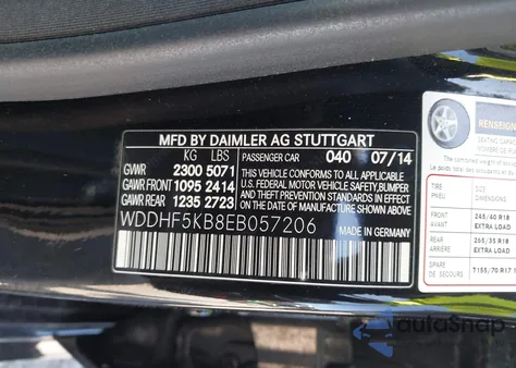 2014 Mercedes-Benz E 350 z USA, uszkodzony, nr VIN WDDHF5KB8EB057206